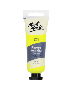 Mont Marte Fluoro Acrylic Paint 50ml - Yellow