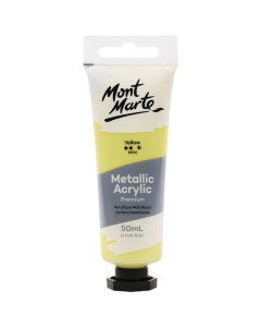 Mont Marte Metallic Acrylic Paint 50ml - Yellow