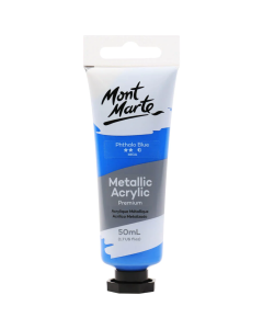 Mont Marte Metallic Acrylic Paint 50ml - Phthalo Blue