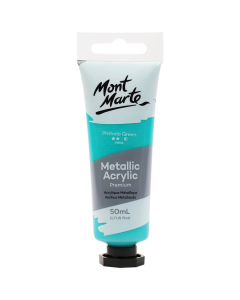 Mont Marte Metallic Acrylic Paint 50ml - Phthalo Green