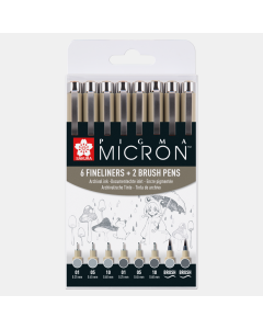 Pigma Micron Pen Set (8 Pcs) Black - Sakura