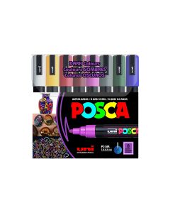 Uni Posca Coloring Markers set of 8 Dark Colours PC5M