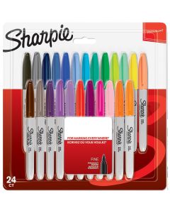 Sharpie Fine Point Permanent Marker Assorted - 24 Pieces