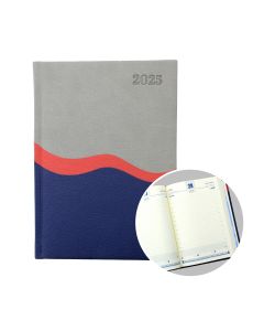 2025 A5 Daily Diary - Red & Grey& Blue Joint Pasting