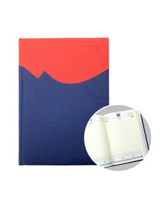 2025 A5 Daily Diary - Red & Blue Wood Finish