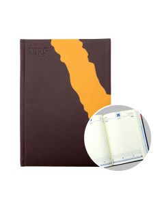 2025 B5 Daily Diary - Brown & Orange Joint Pasting