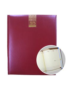 2025 Executive Weekly Diary - Foam Padded Maroon 10 x 8 inch