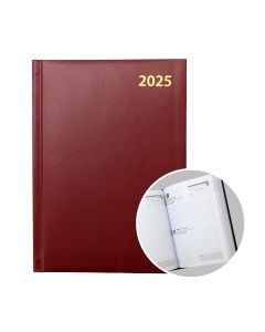 2025 A5 Foam Padded Maroon Hard Case Diary - SAT/SUN Edition