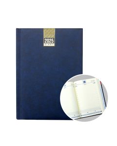 2025 B5 Soft Touch Blue Hard Case Diary - Daily Page