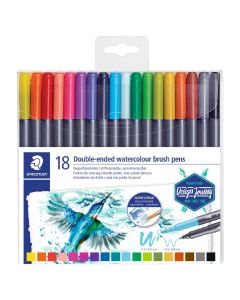 Staedtler Double-Ended Water colour Brush Pen - Set of 18