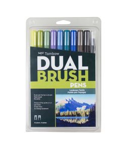 Dual Brush Pen Art Markers, Landscape, 10-Pack - 56169
