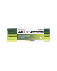 ABT PRO Alcohol Based Art Markers, Green Tones, 5-Pack