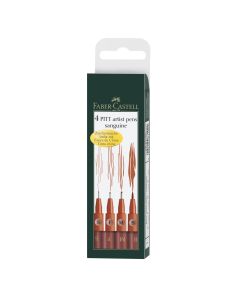 Pitt Artist Pen India ink pen, wallet of 4, sanguine