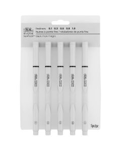 Winsor & Newton Fineliner Pen Sets, 5-Pen Black Set