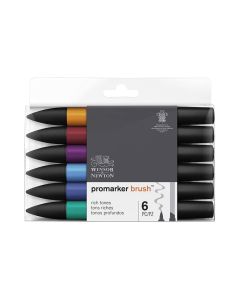 Winsor & Newton ProMarker Brush Set, 6 Count, Rich Tones