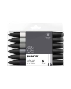 Winsor & Newton ProMarker Set, 6 Count, Neutral Tones
