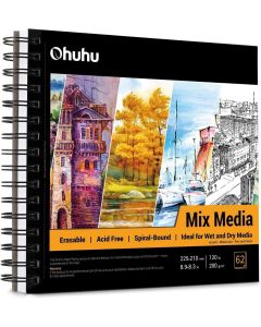 Ohuhu Mix Media Pad, 8.9"Ã—8.3", 120LB/200GSM, 62 Sheets