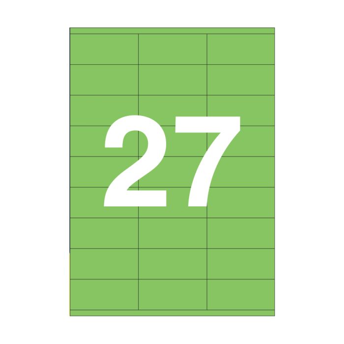 Agipa 27 Labels A4 70x31mm Green Agipa 27 Labels A4 70x31mm Green