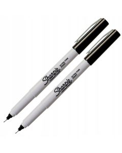 Sharpie Permanent Markers, Ultra Fine Point, Black, 2pcs