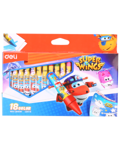 Deli Super Wings Wax crayon 18 colors - 21010