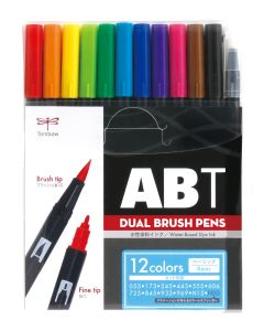Tombow Dual Brush Pen - 12 Basic Color Set - 7853