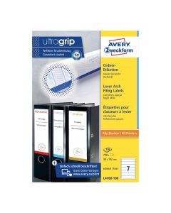 Labels 38x192mm Lever Arch File 100S Avery - L4760-100