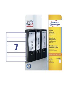 Label 38x192mm 25S Lever Arch File Avery