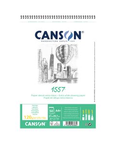 Canson Spiral 1557 Extra White 120g A4 Sketch Paper - 31412A001