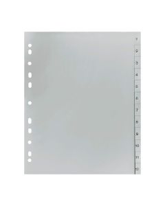 Divider 1 - 12 With Number Grey Plastic