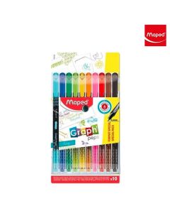 مجموعة أقلام تحديد دقيقة Maped Graph'Peps Deco - طقم من 10 أقلام