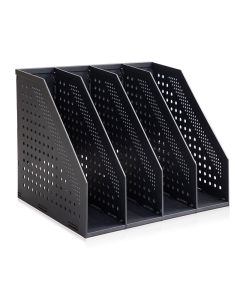Magazine File Rack Grey 3 Compartment Deli - 78996