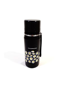 Water Bottle Black with yellow flowers design B - 420ML