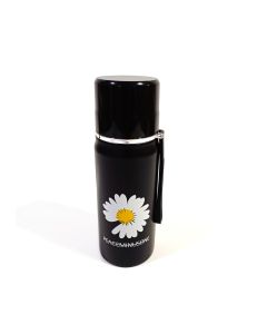Water Bottle Black with yellow flowers design C - 420ML