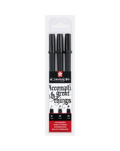 Pigma Calligraphy Pen Set (3 Pcs) Black - Sakura