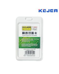 حافظة بطاقات اسم شفافة رأسية | حجم الورق 54x85 مم T-609V - KEJEA