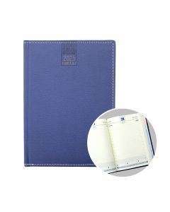 2025 A5 Daily Diary - Blue Edge Stitching -