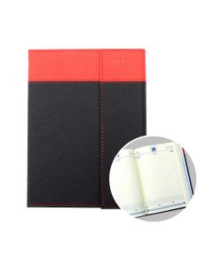 2025 B5 Daily Diary - Black Edge with Red Magnetic Flap