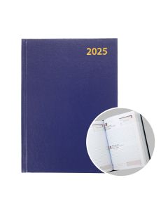 2025 A5 Half Page Blue Hard Case Diary - SAT/SUN Edition