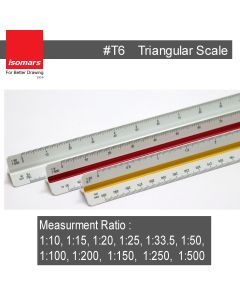 Triangular Scale - 1:10, 1:15, 1:20, 1:25, 1:33 ½, 1:50, 1:100, 1:200, 1:250 t9 Isomars