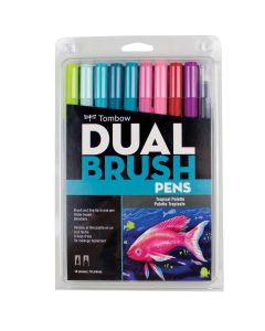 Dual Brush Pen Art Markers, Tropical, Set of 10 - 56189
