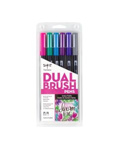 Dual Brush Pen Art Markers, Galaxy Palette - 6 pack - 56212