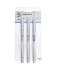 Winsor & Newton Fineliner Pen Sets, 3-Pen Indigo Set