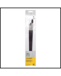 Winsor & Newton Galeria Brush Set, 3-Brushes, Long Handled