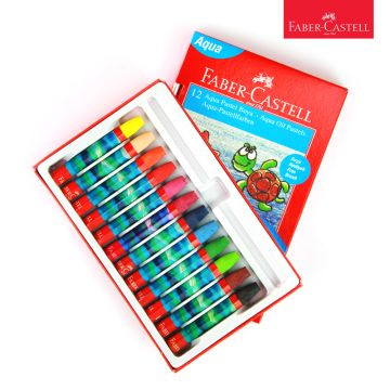 Aqra Oil Pastel 12 Colour W/Brush Faber Castell