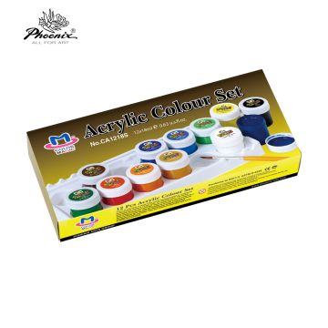 Acrylic Colour Set of 12 x 18ml Colour Magic 