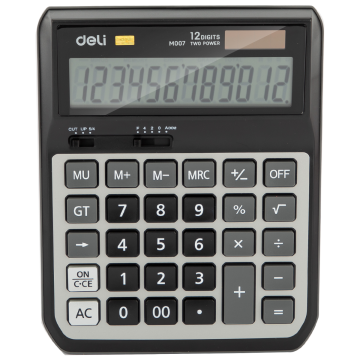 Deli Calculator Metal 12 Digit Grey M00720