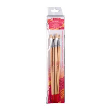 Oil & acrylic brush set hog bristleset of 5 brushes 9215M