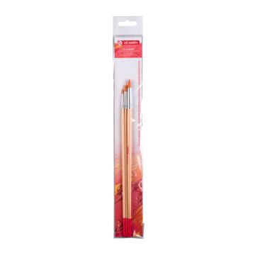 Oil & acrylic brush set polyester | 3 round brushes - 4214