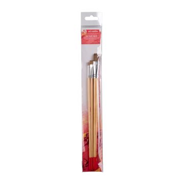 Oil & acrylic brush set ox hair | 3 flat brushes - 2603