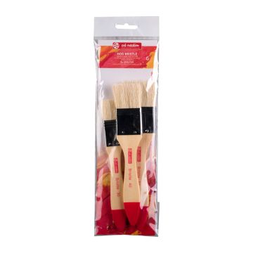 Oil & acrylic brush set hog bristle | 3 spalter brushes - 4085
